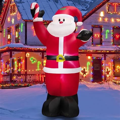 Amazon Tangkula Ft Inflatable Santa Claus Holding Crutch