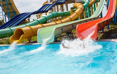 Premium Photo Blue Waterpark On Sky Background