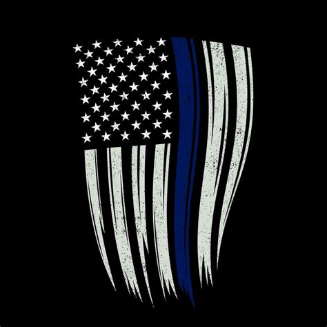 Illustration Thin Blue Line American Flag T Shirt Design 35715028