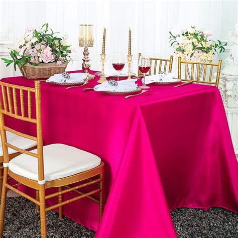 60x126 Fuchsia Satin Tablecloths Etsy