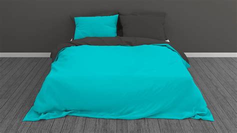 Snoozing Two Tone Flanel Dekbedovertrek Turquoise Antraciet