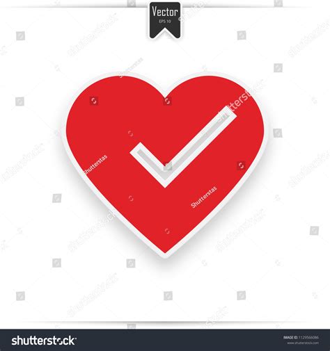 Check Mark Heart Vector Illustration Isolated Vector De Stock Libre