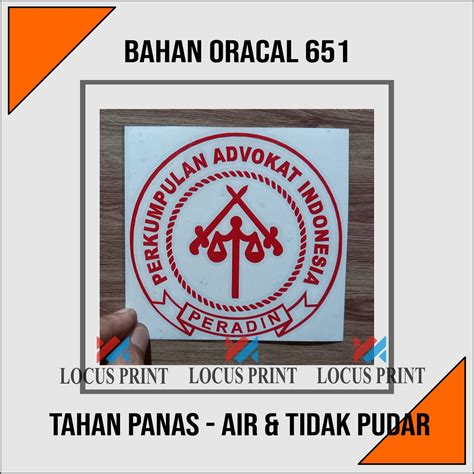 Cutting Sticker Stiker PERADIN Perkumpulan Advokat Indonesia Lawyer