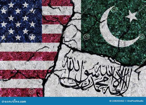 Flags: USA, Pakistan, Taliban Stock Photo - Image of abstract, states ...