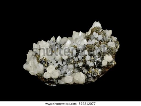 Pyrite Chalcopyrite Galena Sphalerite On Quartz Stock Photo Edit Now