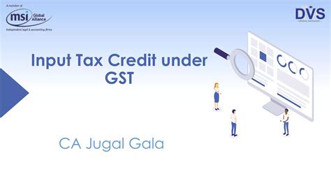 Input Tax Credit Under Gst Ppt