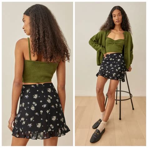 Reformation Skirts Reformation Odell Mini Skirt In Daisy Poshmark