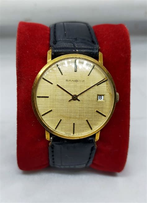 Jam Tangan Sandoz Gold Plated Manual Winding Swiss Vintage Fesyen Pria Jam Tangan Di Carousell