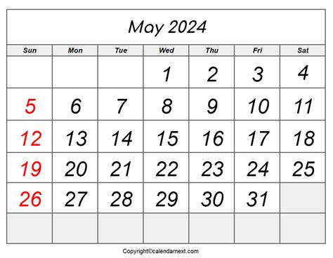 May 2024 Calendar With Holidays