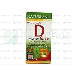 NATURLAND D VITAMIN FORTE TABLETTA 60DB Herbaház