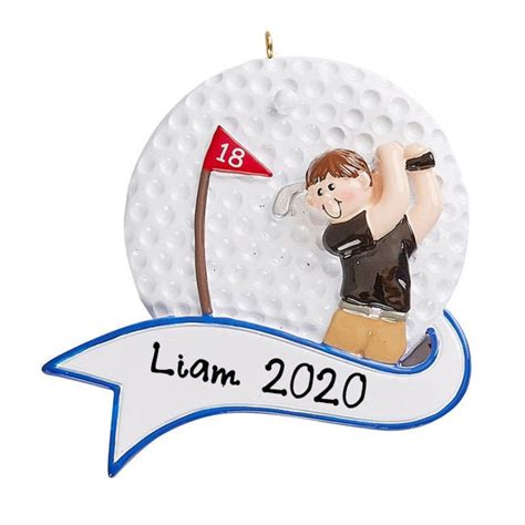 Golf Playing Male Personalized Christmas Tree Ornament 2020 Etsy