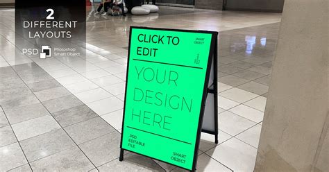 Mall Standing Sign Mockup, Graphic Templates - Envato Elements