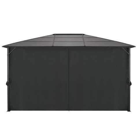 Ayhao2 Tonnelle Avec Rideau Aluminium 4x3x2 6 M Noir 60299 Cdiscount