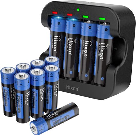 Amazon Hixon 12 Pack AA Rechargeable Lithium 1 5V Batteries With