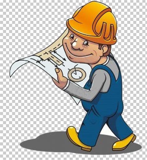 Cartoon Construction Worker Architectural Engineering Png Clipart