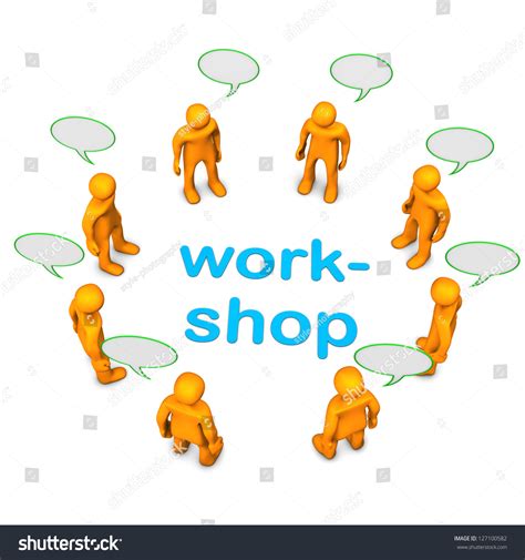 Workshop Orange Cartoon Characters White Background Stock Illustration ...