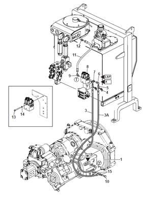 Pompe hydraulique tête abattage valve de commande