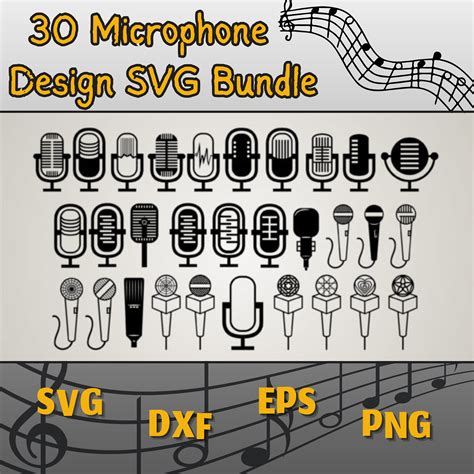 Microphone Svg Design Bundle Microphone Png Bundle Microphone