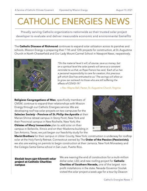 Catholic Energies News August 2021 — Catholic Energies