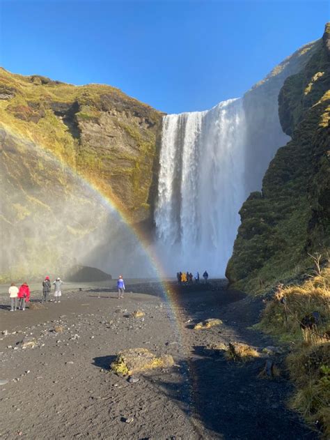 Waterfall with Rainbow in Iceland