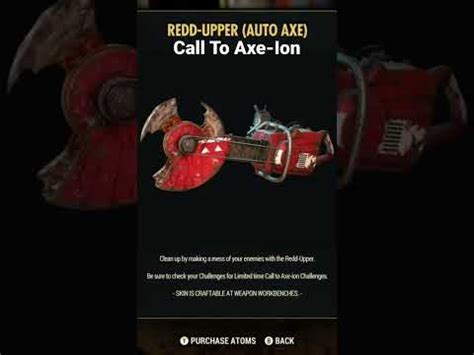 Fallout 76 Call To Axe Ion Redd Upper Auto Axe YouTube