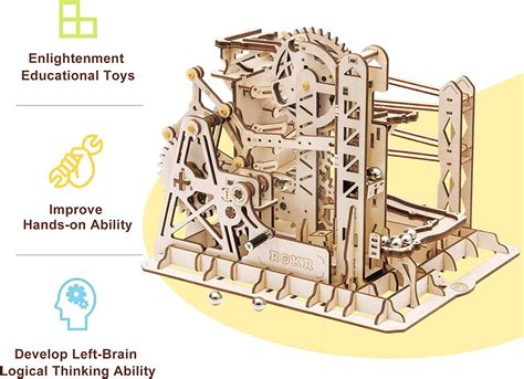 ROKR 3D Wooden Puzzle Marble Run Mechanical Model DIY Toys Kit For