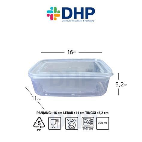 Jual Mutiarapack 700 16x11 H 5 2 Kotak Plastik Tempat Bekal Lunch