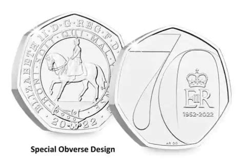 2022 PLATINUM JUBILEE Her Majesty Queen Elizabeth II UK BU 50p Coin RIP