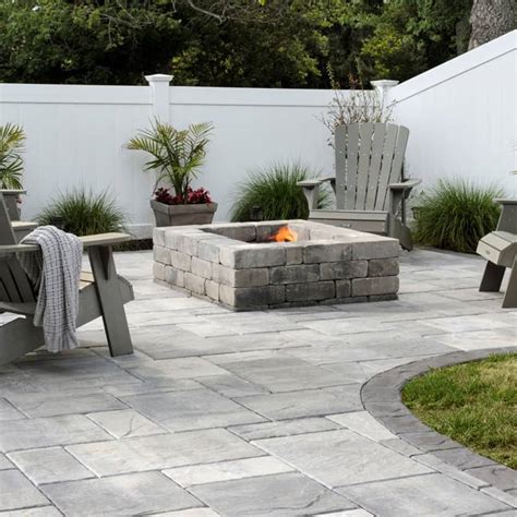 Weston - Tumbled Texture Square Fire Pit Kit - Belgard