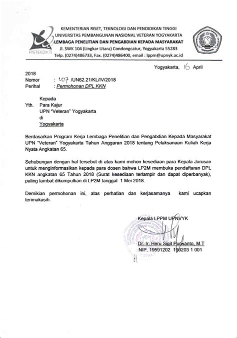 Contoh Surat Pengabdian Masyarakat Dosen Imagesee