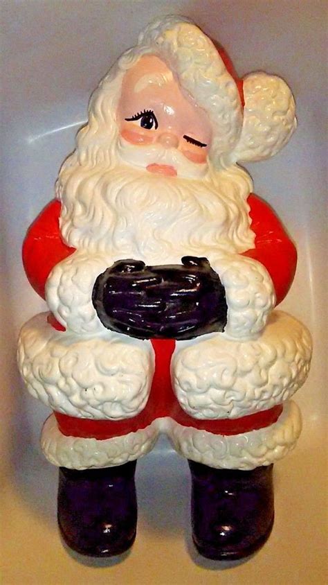 Vtg Atlantic Mold Santa Claus Winking Christmas Large Euc Figurine