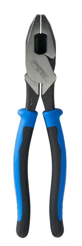 KLEIN TOOLS Linemans Plier Flat 9 1 2 In Overall Lg 1 5 8 In Jaw Lg