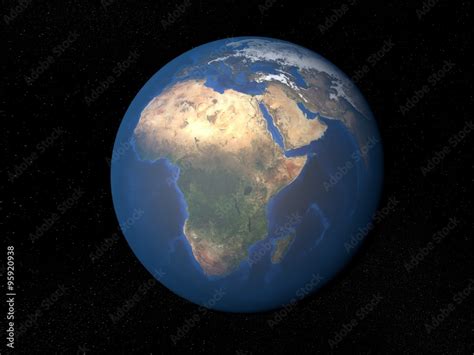 Earth From Space Africa Without Clouds Planet Earth In Space With