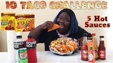 10 Taco Challenge 5 Hot Sauces Bloveslife Nenes Eats Tray And Neenee Youtube