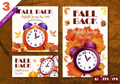 Daylight Savings Time Ends Flyer | Illustrator Graphics ~ Creative Market