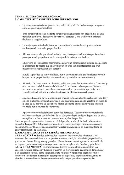 Historia Derecho Espa Ol Resumen Temas Tema El Derecho