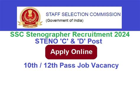 SSC Stenographer Notification 2024 Eligibility Fee Apply Online Ibbaci