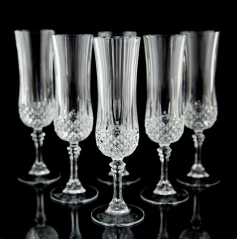 Cristal D Arques Longchamp Fluted Champagne Glasses Set 6 Etsy Champagne Flute Glasses