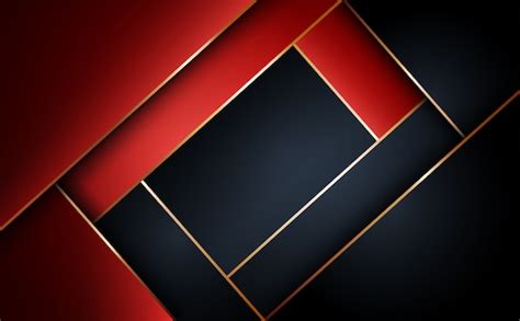 Premium Vector | Red and black layer geometric background