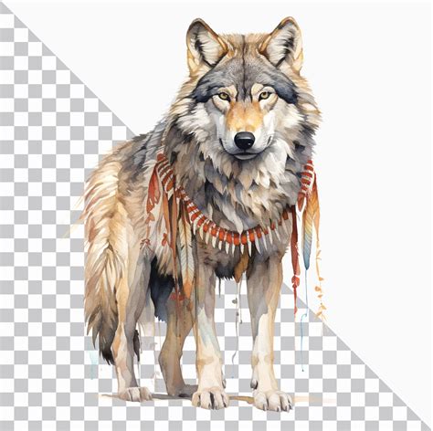 Native American Wolf Clipart, Boho Wolf, Headdress Png, Indigenous ...