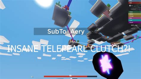 Insane Telepearl Clutch That Saved My Streak Roblox Bedwars Youtube