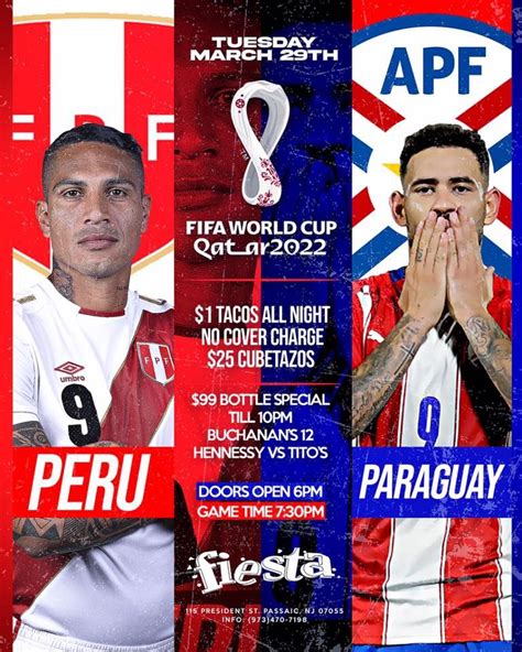 PERU VS PARAGUAY FIFA WORLD CUP QATAR 2022, Fiesta Night Club, Passaic ...