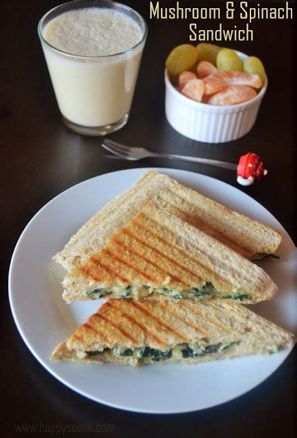 Mushroom And Spinach Sandwich Recipe Mushroom And Spinach In White Sauce Sandwich White Sauce