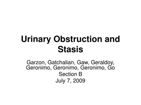 Ppt Urinary Obstruction And Stasis Powerpoint Presentation Free Download Id 6948164