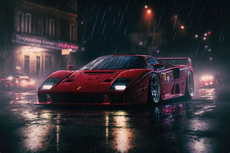 Ferrari F40 City Scenery Digital Art 4k Wallpaper 70