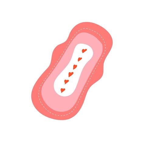 Sanitary Napkin Icon Women Intimate Hygiene Item Illustration Isolated Contour Of Gasket On