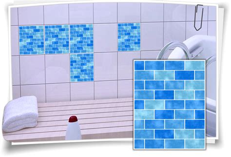 Fliesenaufkleber Mosaik Hellblau Medianlux Shop