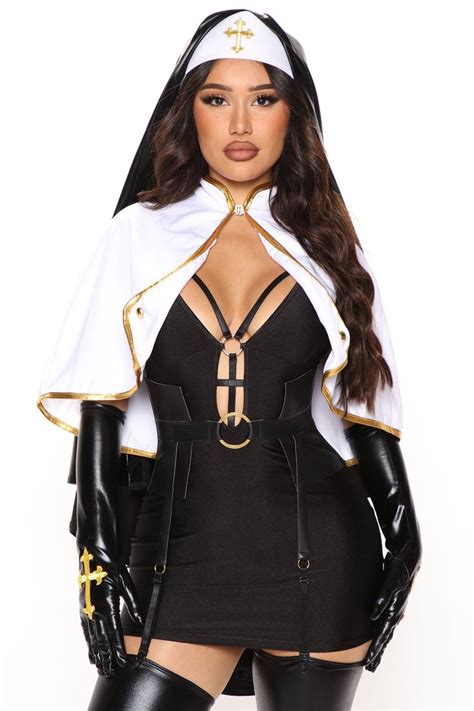 Misbeheaven Nun 5 Piece Costume Set Black Combo Fashion Nova