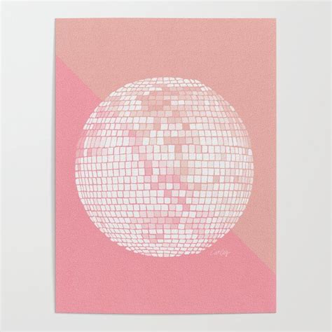 Disco Ball Blush Poster By Cat Coquillette Disco Ball Poster Art