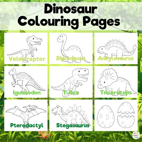 Dinosaur Printable Coloring Pages With Names